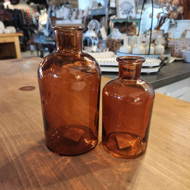 amber glass jar bottle vase