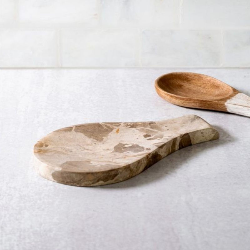 Beige Marble Spoon Rest