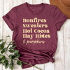 Bonfires Hayrides Fall Tee