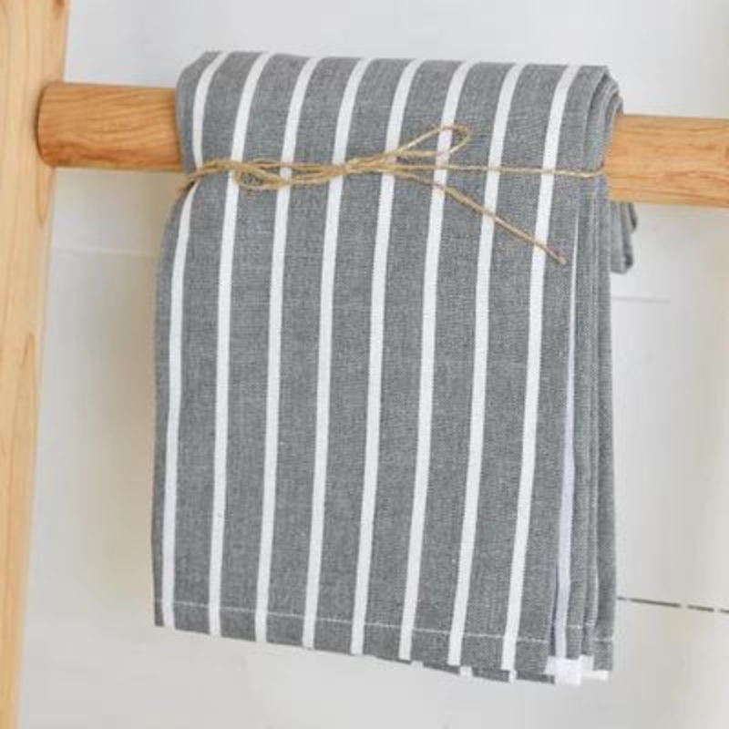 Charcoal Stripe Towel Set