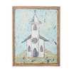 church embossed wall art - church front