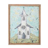 church embossed wall art - church front