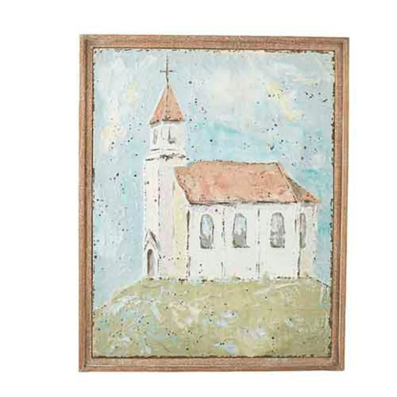 Church Embossed Wall Art- church side