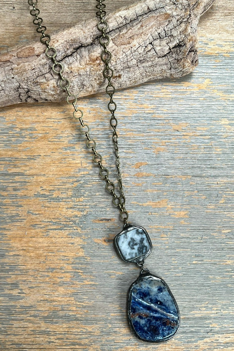 circe necklace blue sea stone