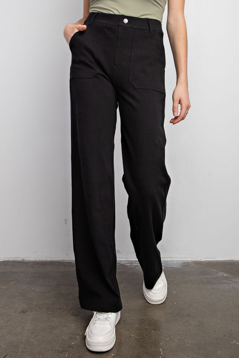 Twill Wide Leg Pants