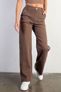 Twill Wide Leg Pants