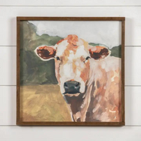 Wood Framed Cow Print