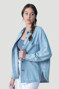 Denim Rounded Hem Jacket