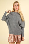 Ribbed Dolman Sleeve Sweater