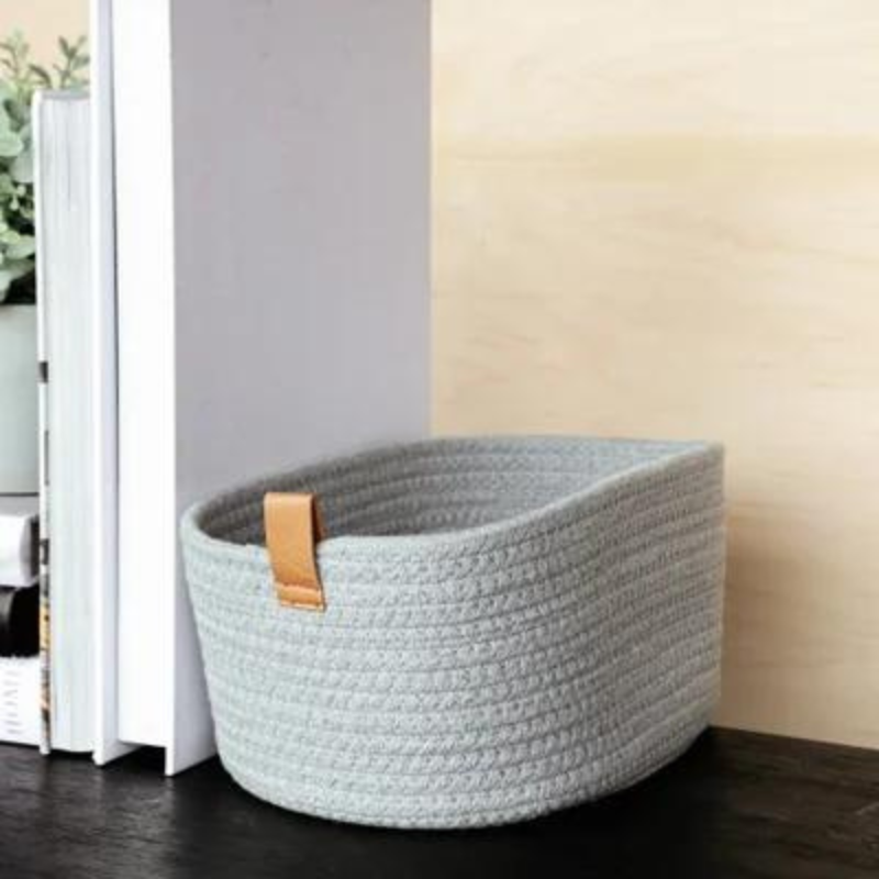 Gray Cotton Rope Basket