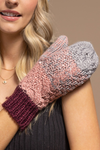 Multicolor Cable Knit Mittens