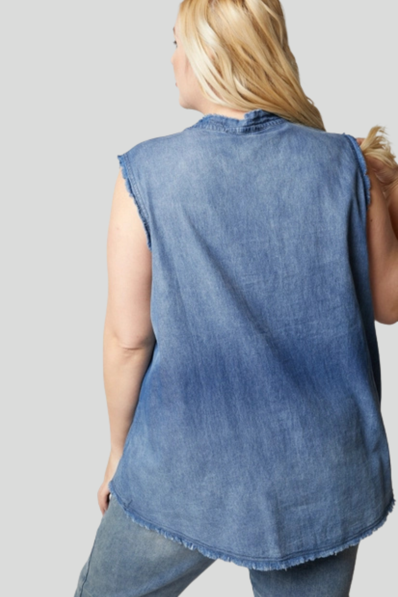 Denim Sleeveless Top