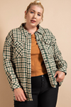 Plus Plaid Twill Shacket