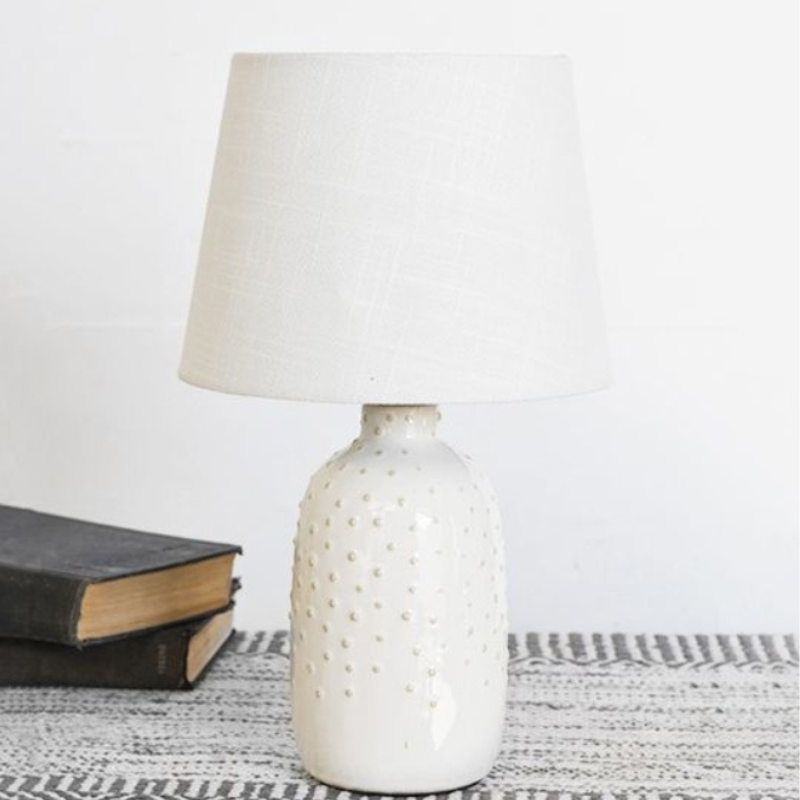 White Polka Dot Lamp