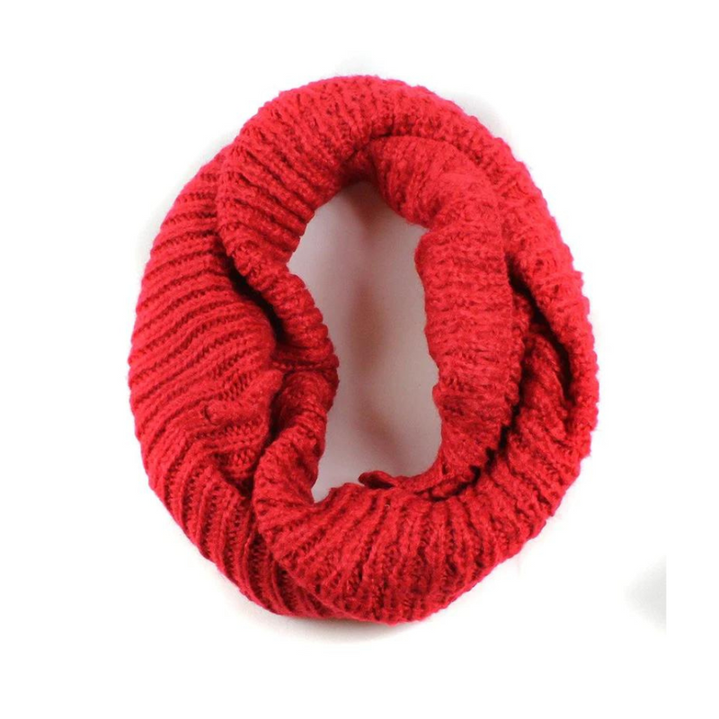 Red Knit Infinity Scarf