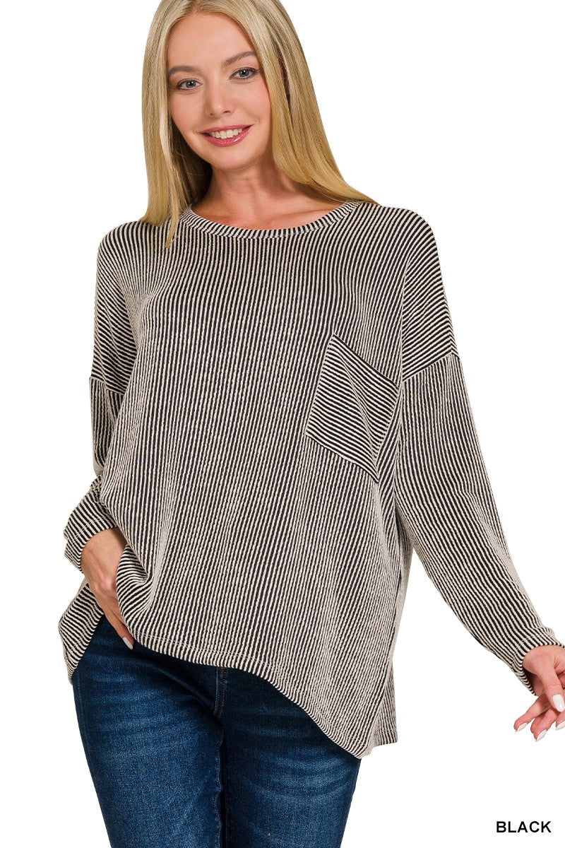 Ribbed Long Sleeve Top