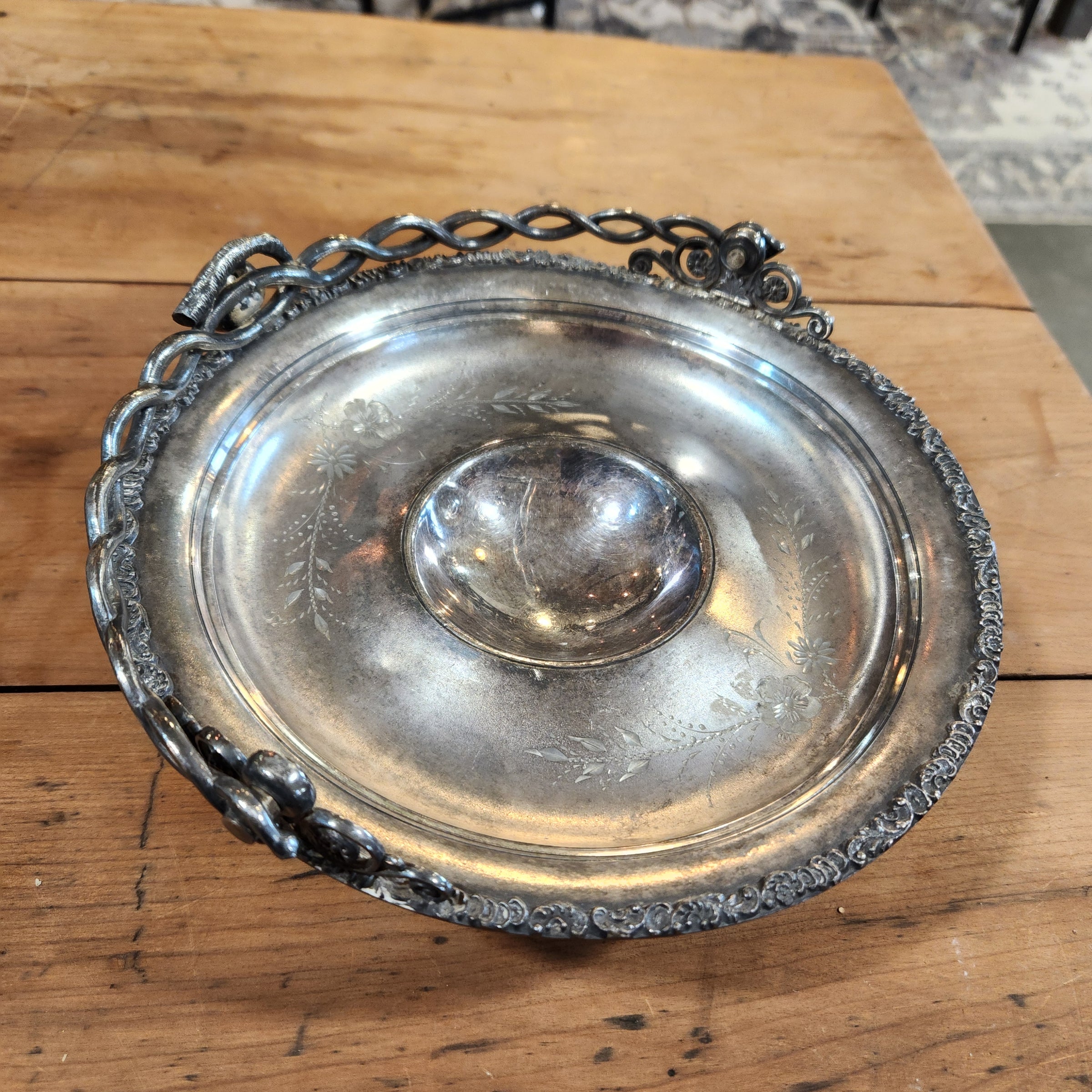 Antique Silver Bridal Basket
