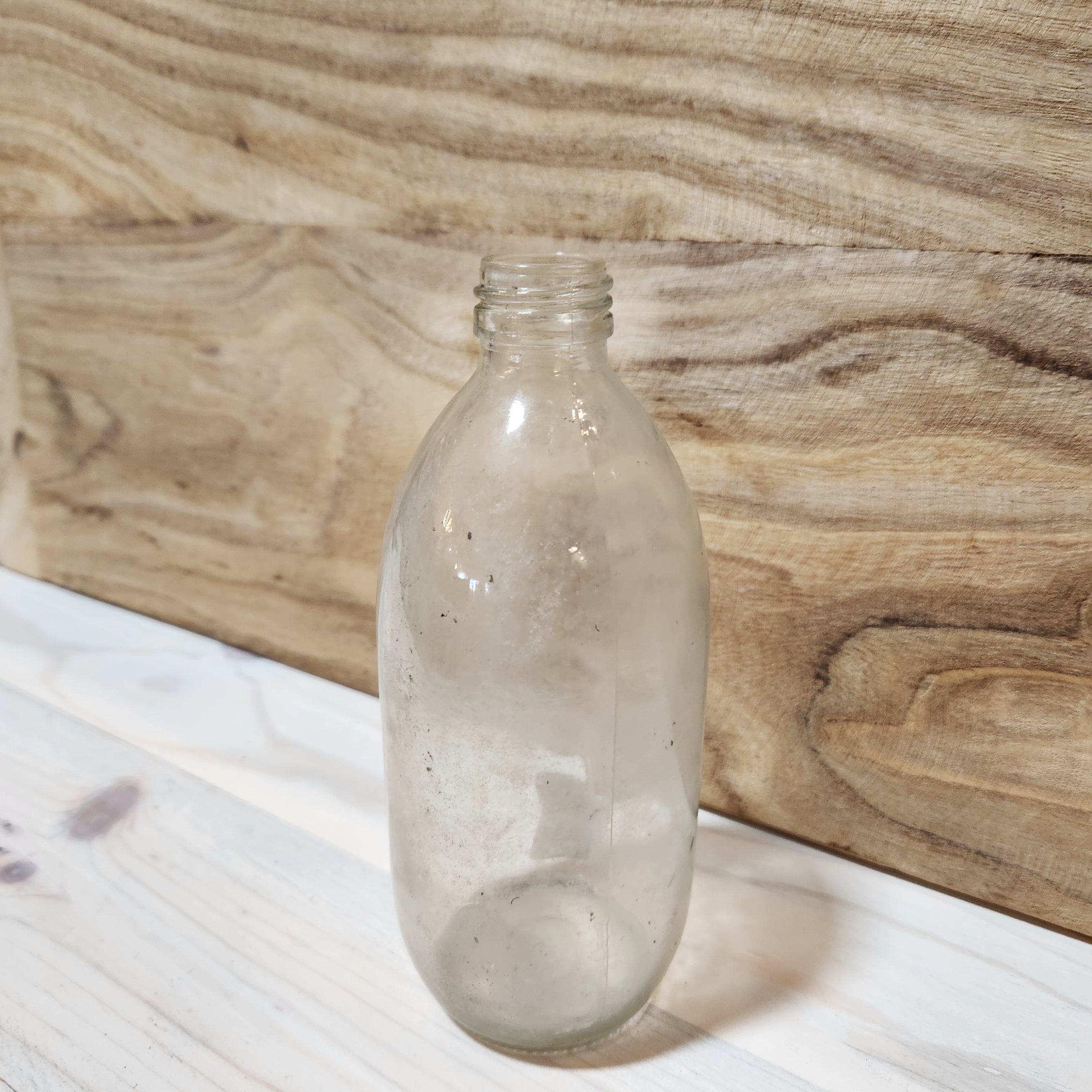 Vintage Clear Glass Milk Bottle