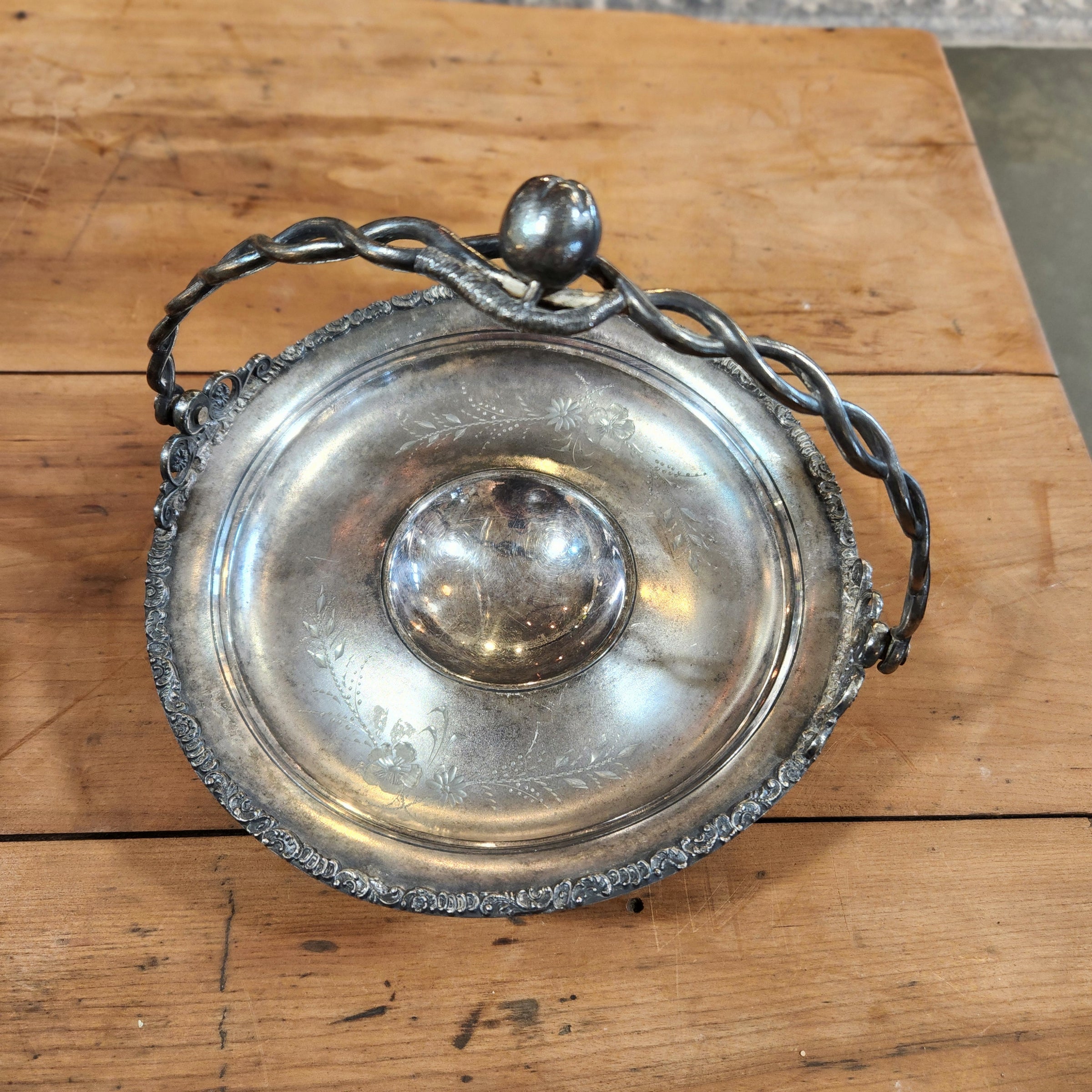 Antique Silver Bridal Basket