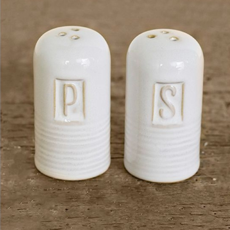 White Salt & Pepper Set