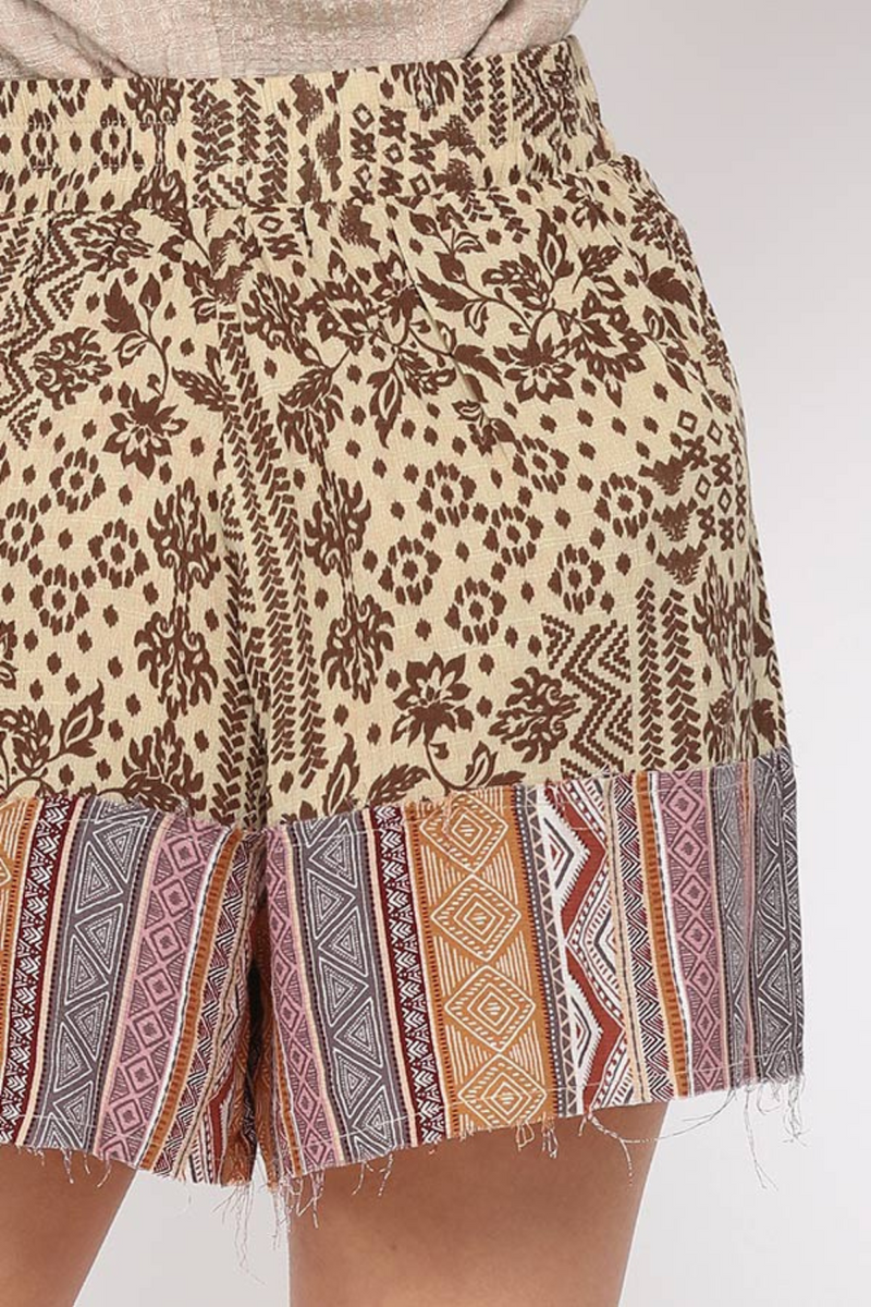 Mixed Aztec Print Shorts