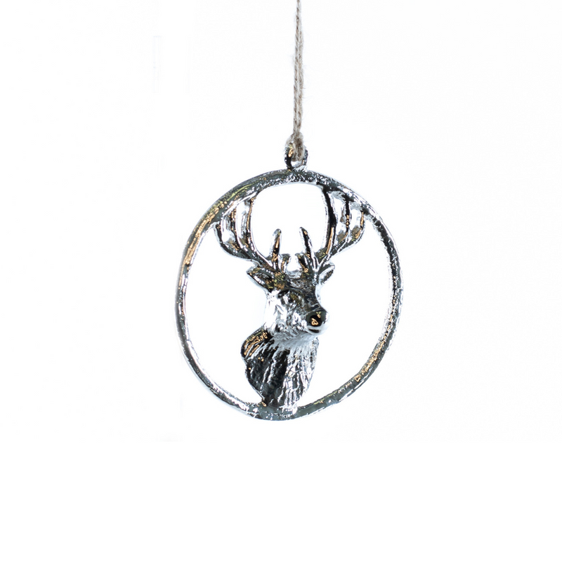 Silver Deer Ornament