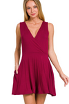 Surplice Sleeveless Romper