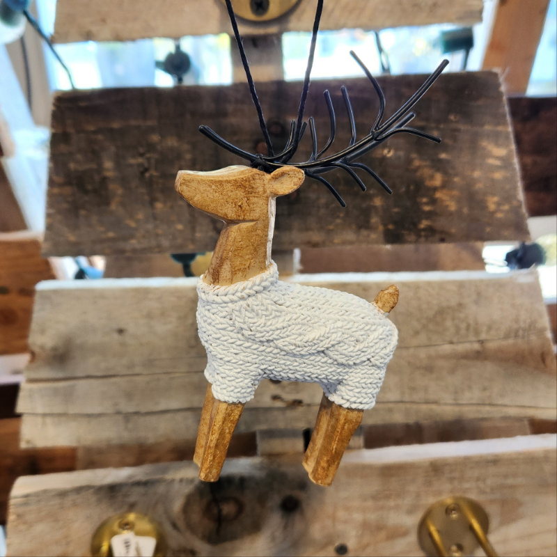 sweater deer ornament