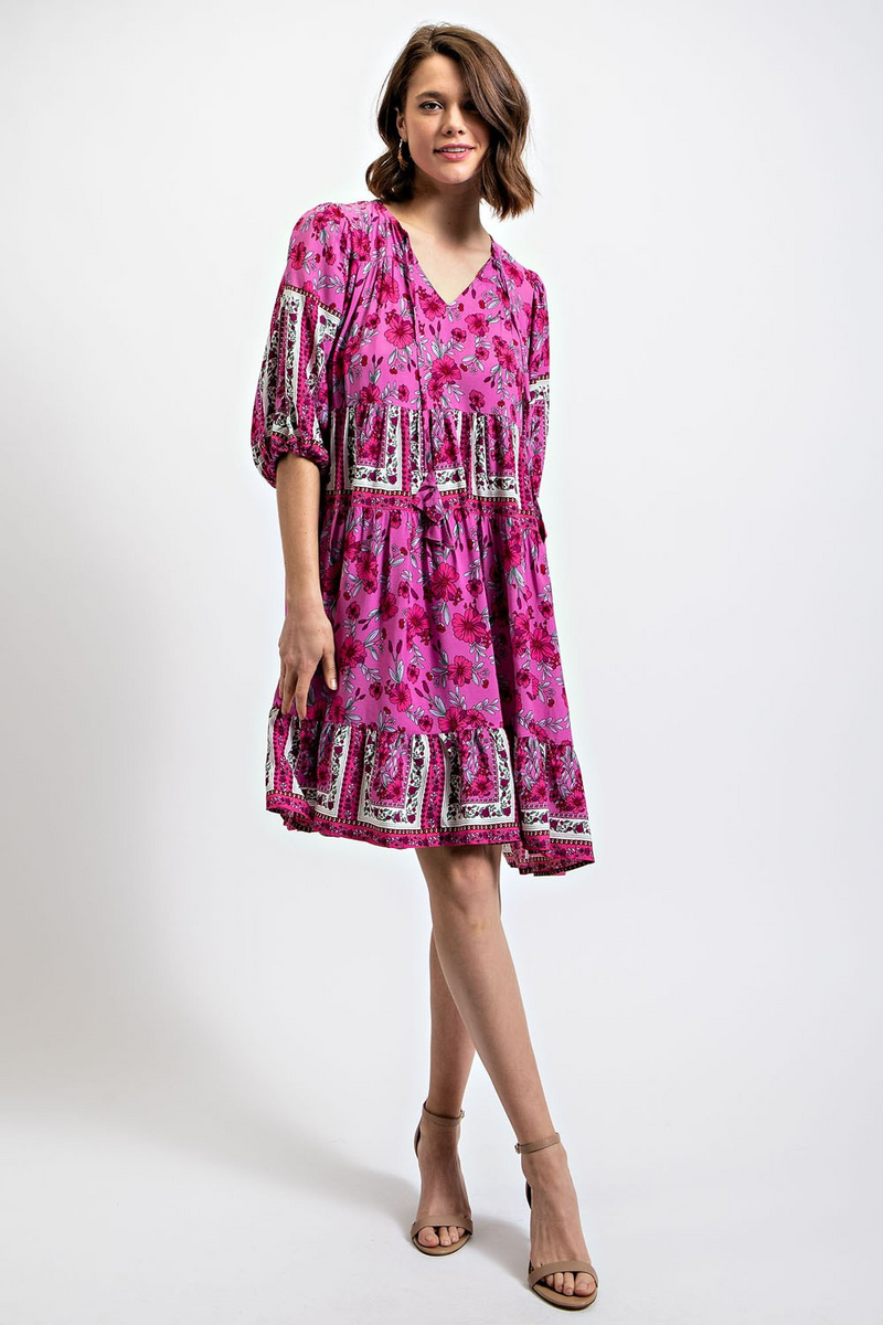 Floral Tiered Peasant Dress