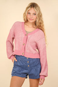 Chenille Crop Cardigan