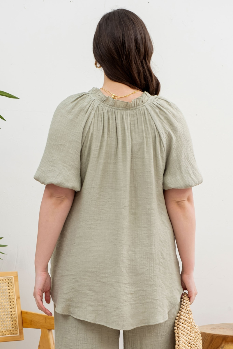 V-Neck Puff Sleeve Top