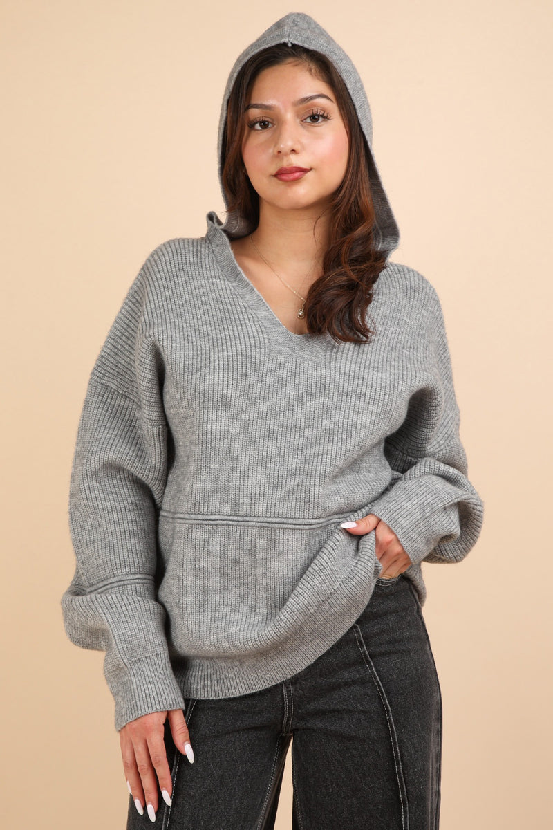 V-Neck Sweater Hoodie