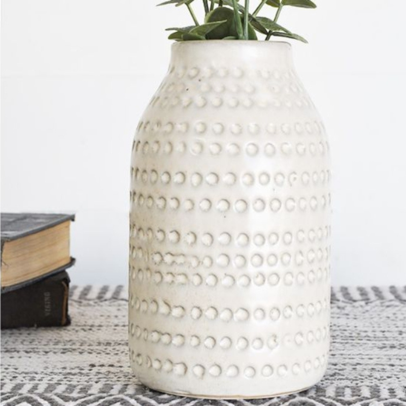 White Dotted Vase