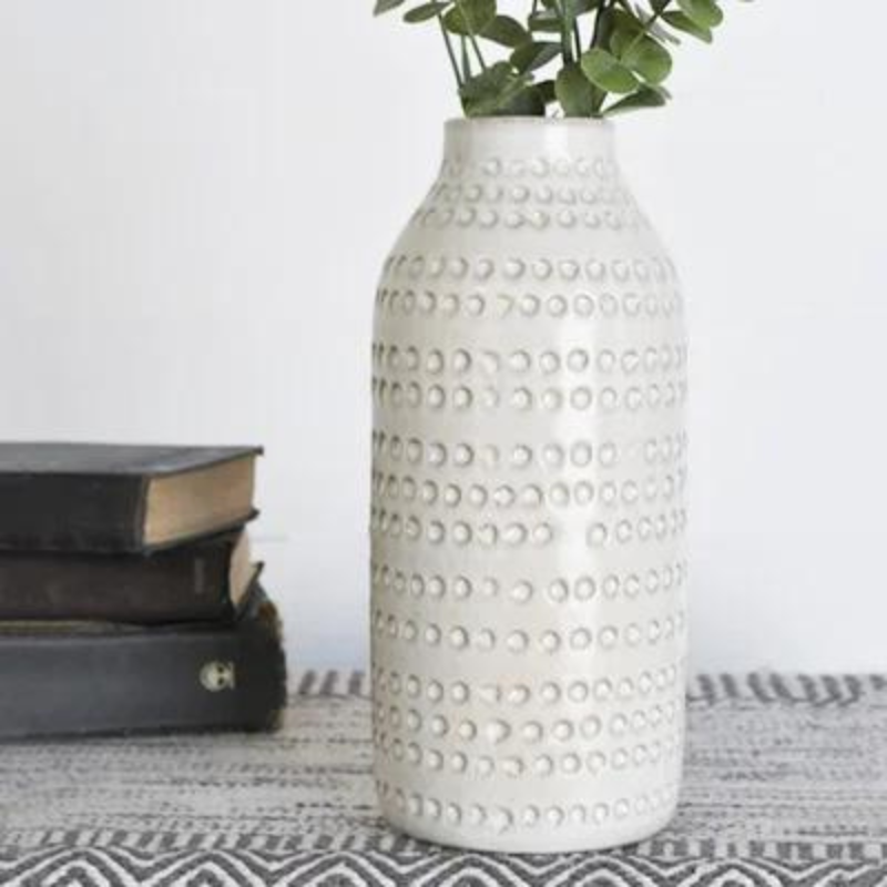 White Dotted Vase