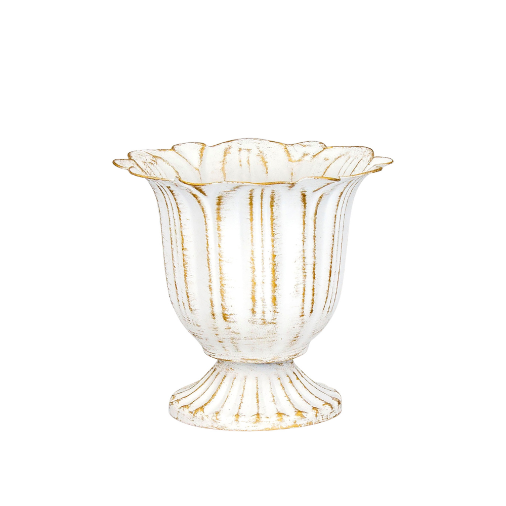 White & Gold Metal Cup