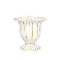 White & Gold Metal Cup