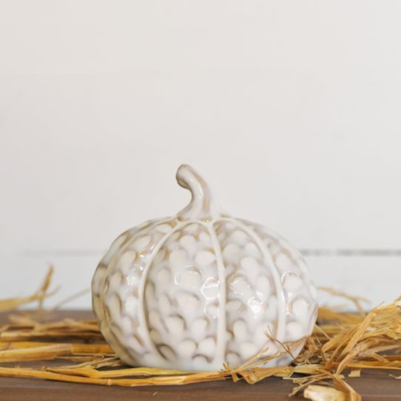 White Ceramic Pumpkin