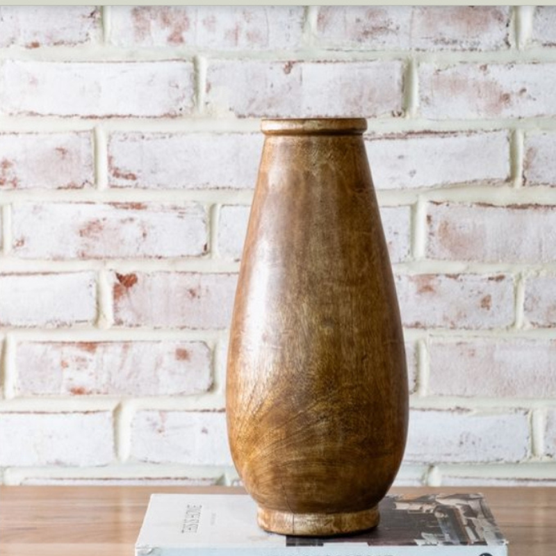 Wood Elliptical Vase