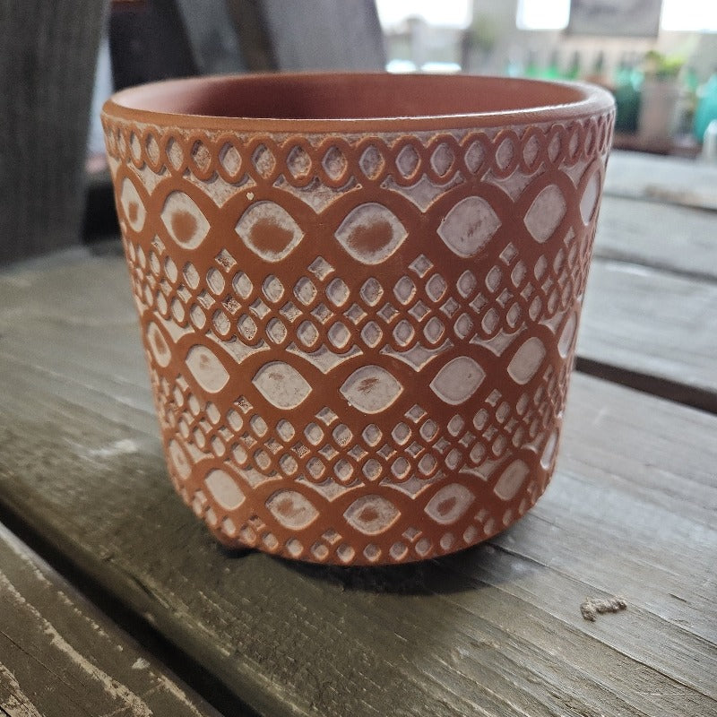 Terracotta Patterned Pot