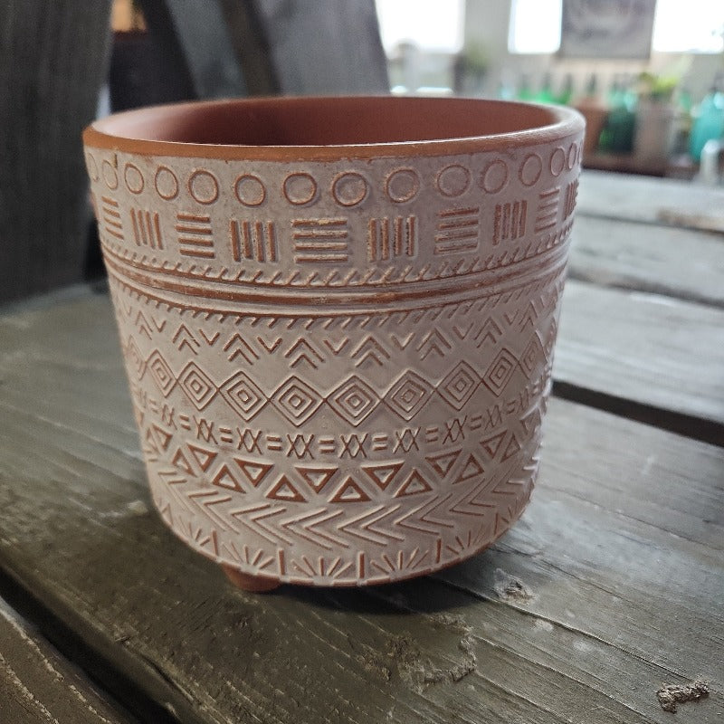 Terracotta Patterned Pot