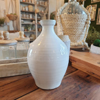White Tear Drop Vase