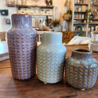 Crosshatch Pattern Vase