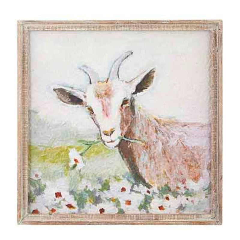 textured paper goat framed art