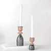 Black & Wood Candle Holder