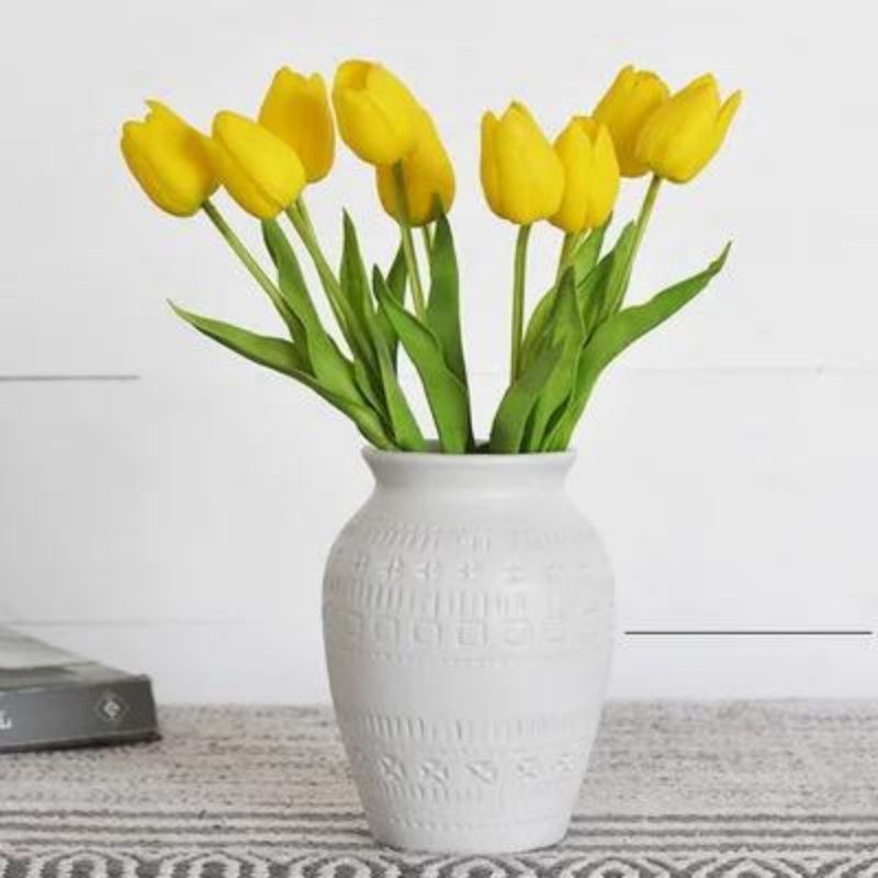 Patterned White Vase