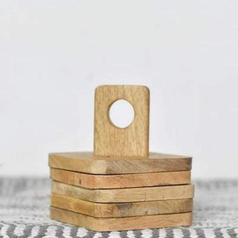 Wood Coasters with Stand