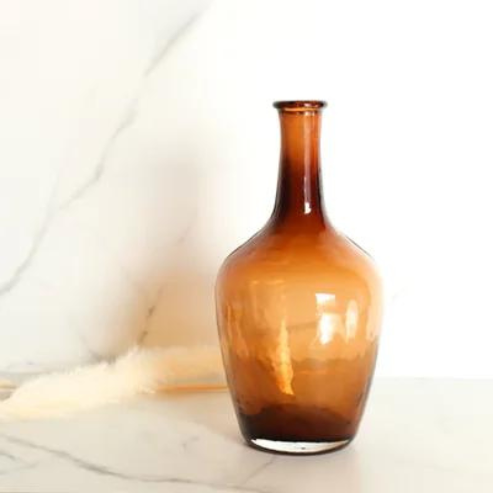 Amber Vase 9.85"