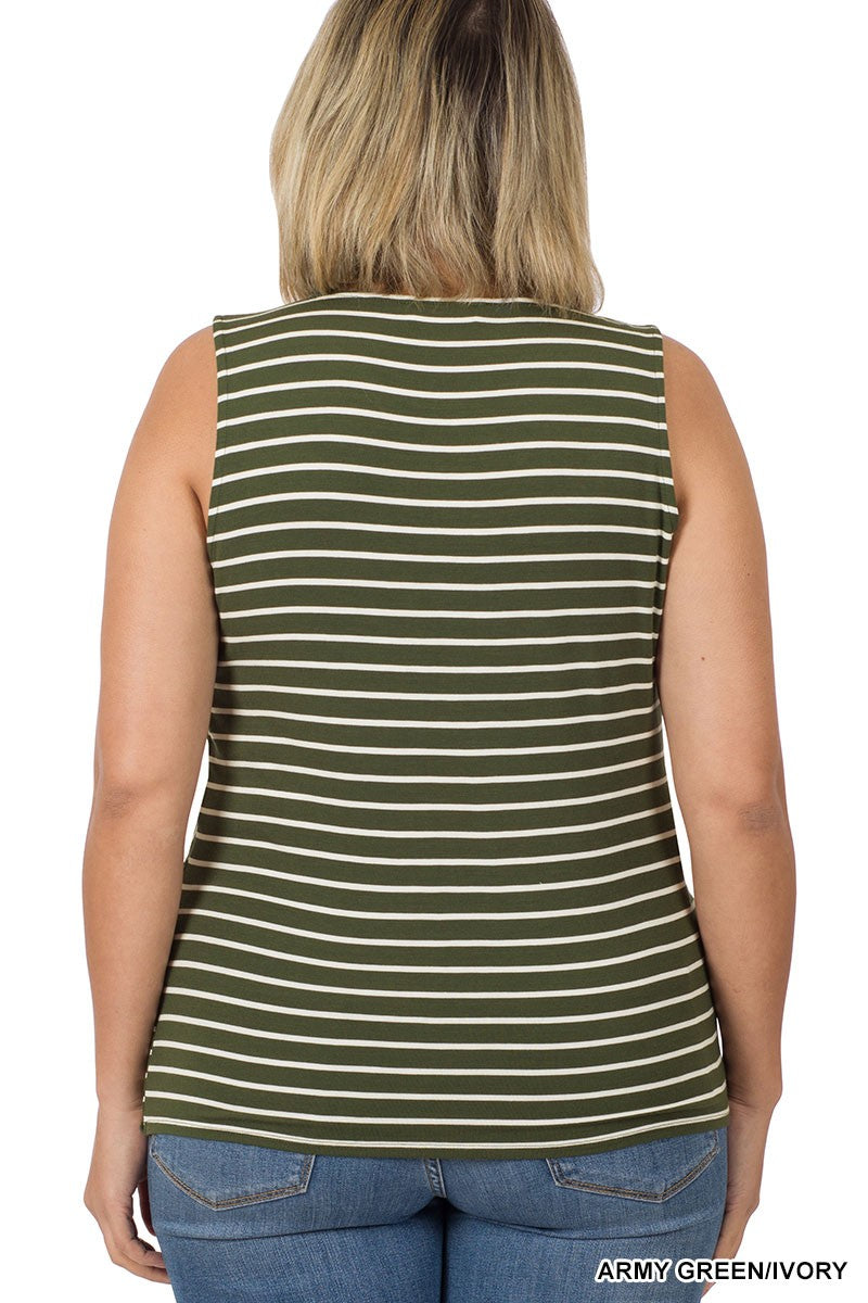Striped Knot Sleeveless Top