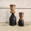 Black & Wood Candle Holder