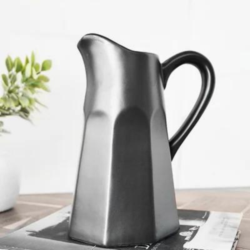 ceramic pitcher vase -black